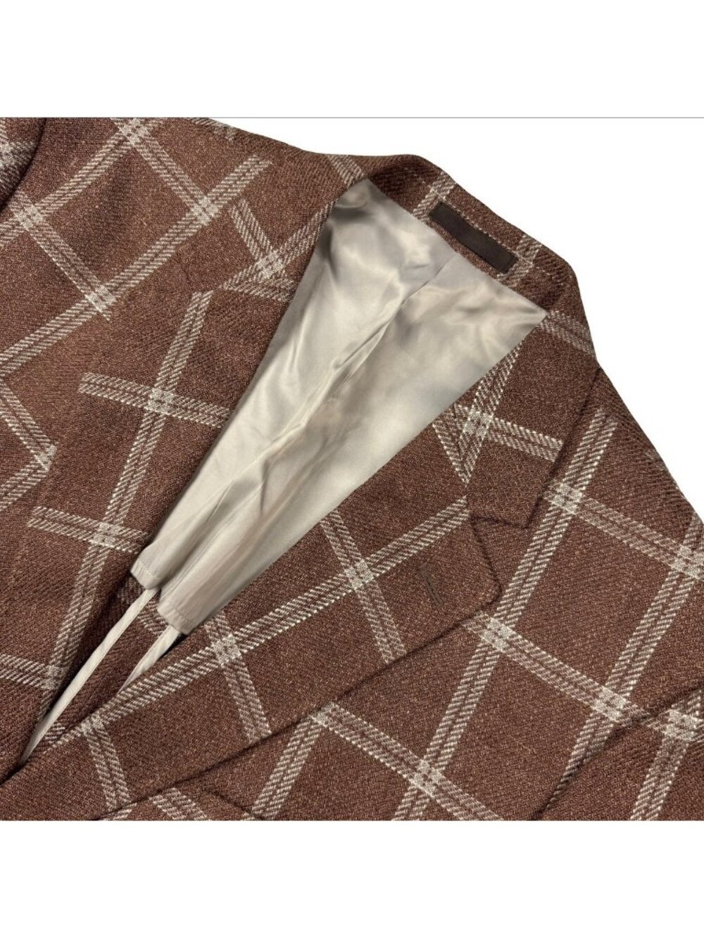Custom Bespoke Men's Vitale Barberis Wool Tweed 2-Button Blazer Brown • 44R